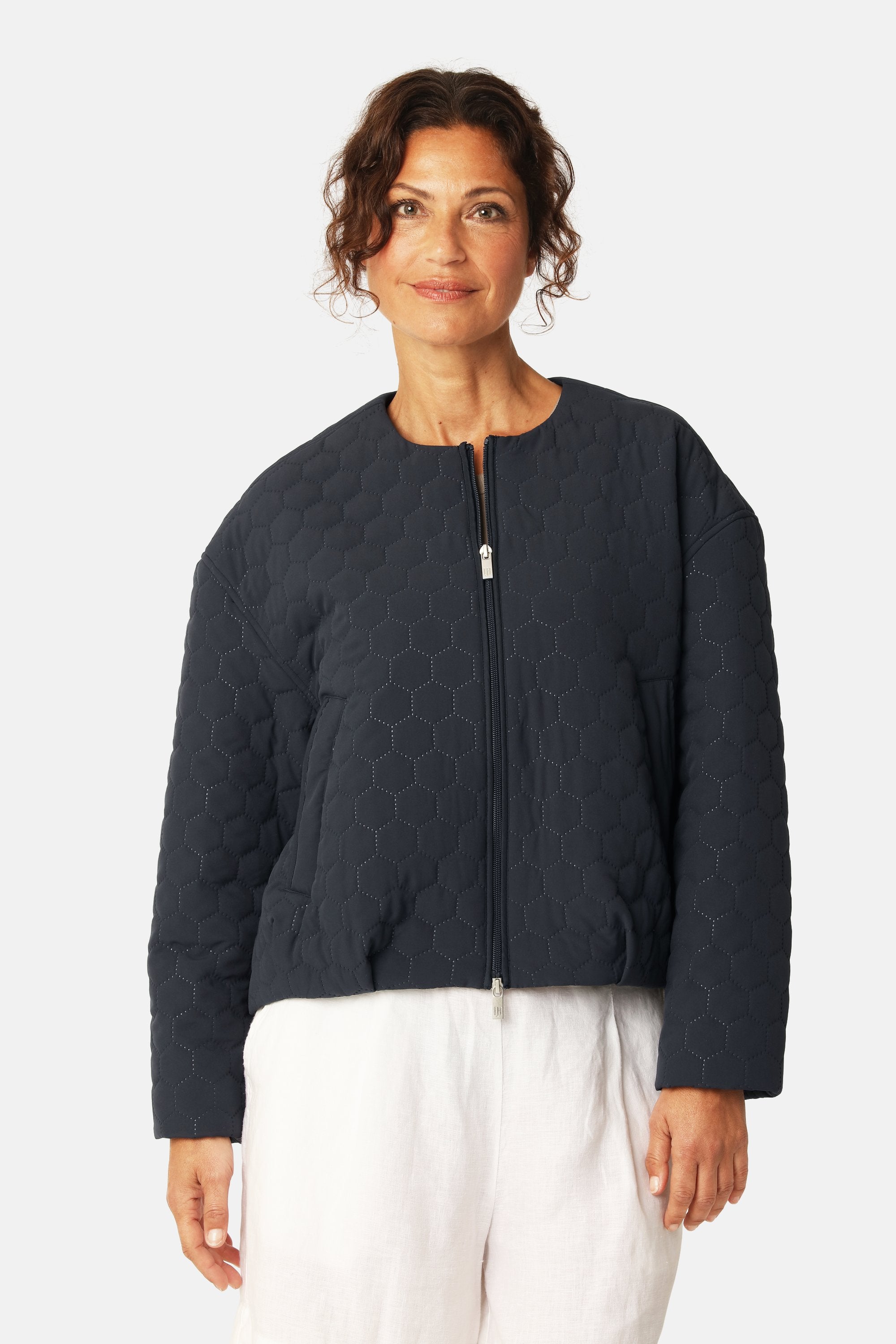 Short Quilted Jacket - Dark Indigo